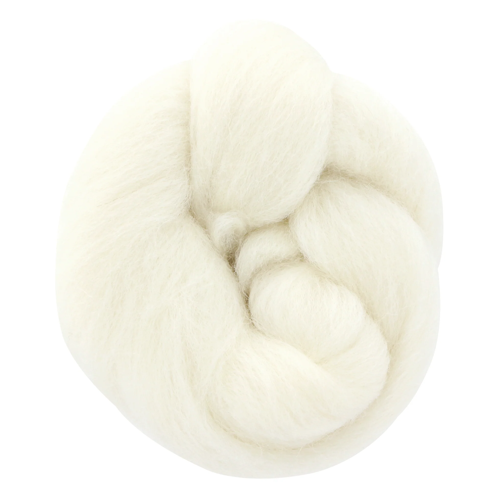 UNIQUE CRAFT Natural Wool Roving - 25g - White - Image 2