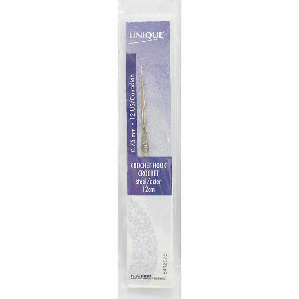 UNIQUE CROCHET Crochet Hooks 12cm (5") Steel - 0.75mm/US 13