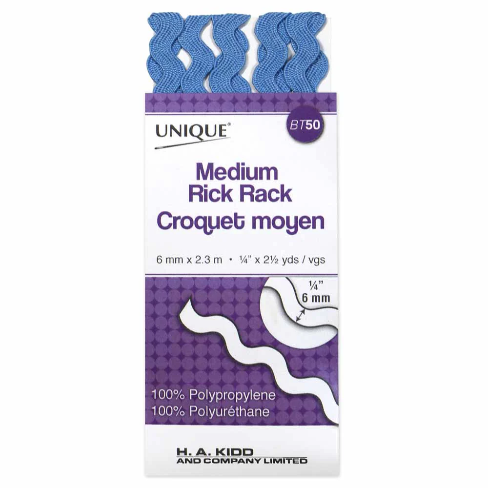UNIQUE Medium Rick Rack 14mm x 2.3m - Copen