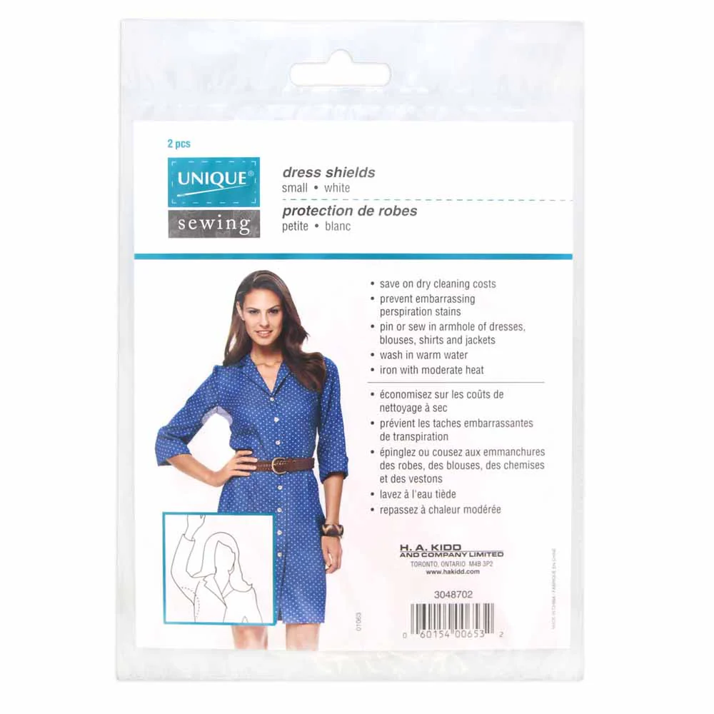 UNIQUE SEWING Dress Shield Small White - Small - 2pcs