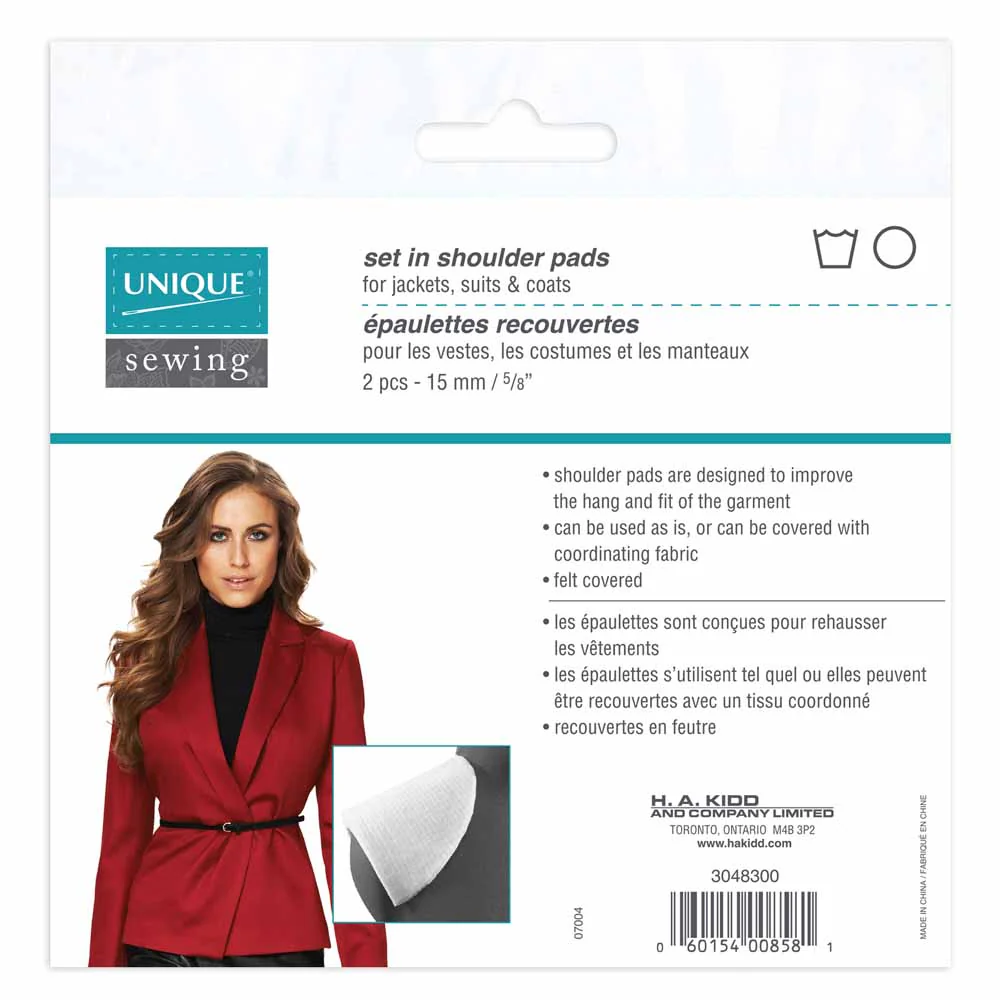 UNIQUE SEWING Felt Set-In Shoulder Pads Large - 15mm (⅝") - 2pcs
