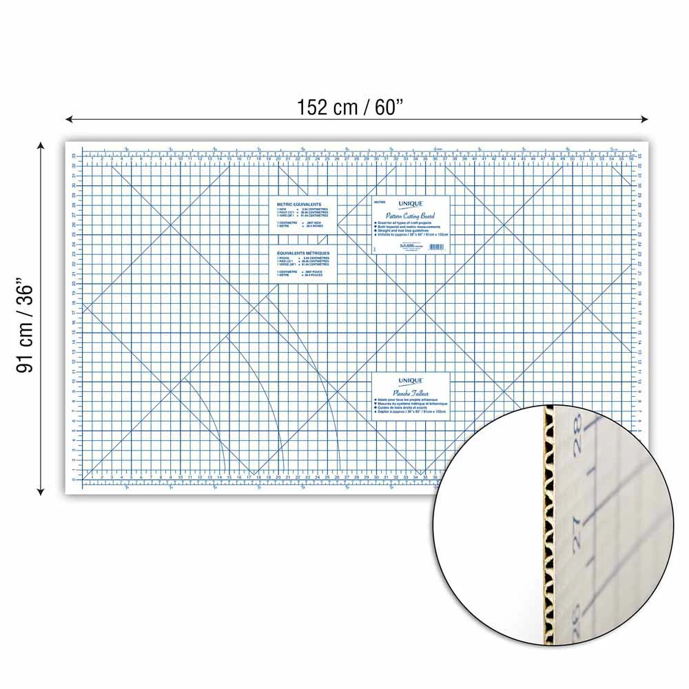 UNIQUE SEWING Cardboard Pattern Cutting Board - 91.5 x 152.5 cm (36" x 60") - Image 2