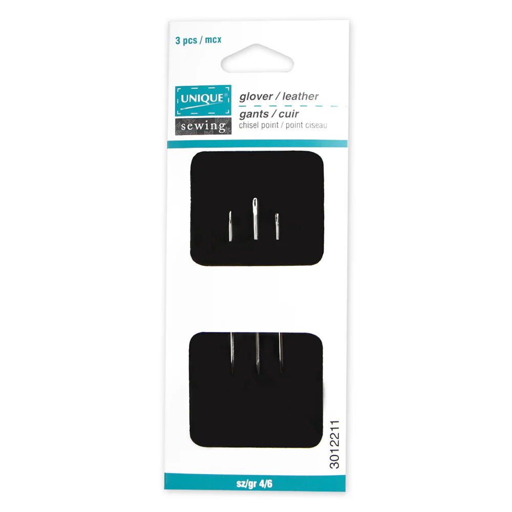 UNIQUE SEWING Glover Needles - sizes 4/6 -3pcs