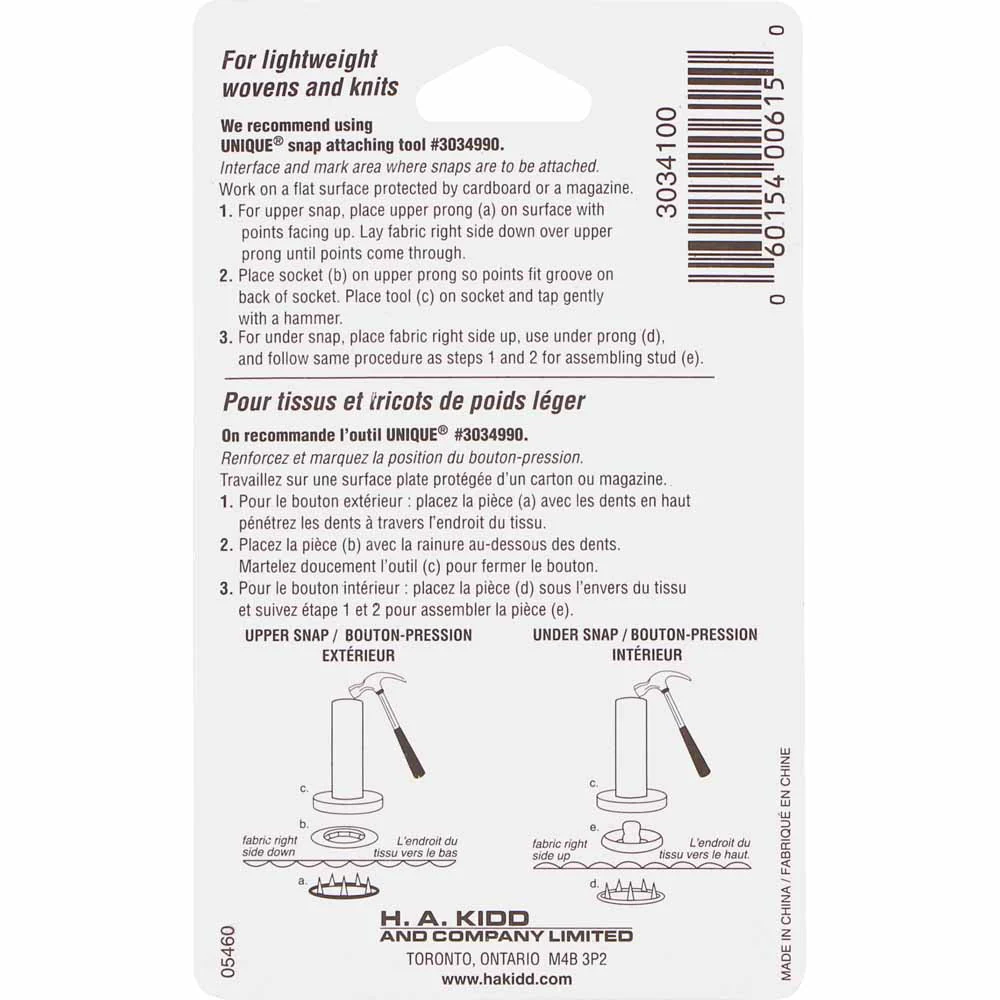 UNIQUE SEWING Halo Snaps Silver - 11.5mm (½") - 8 sets - Image 2