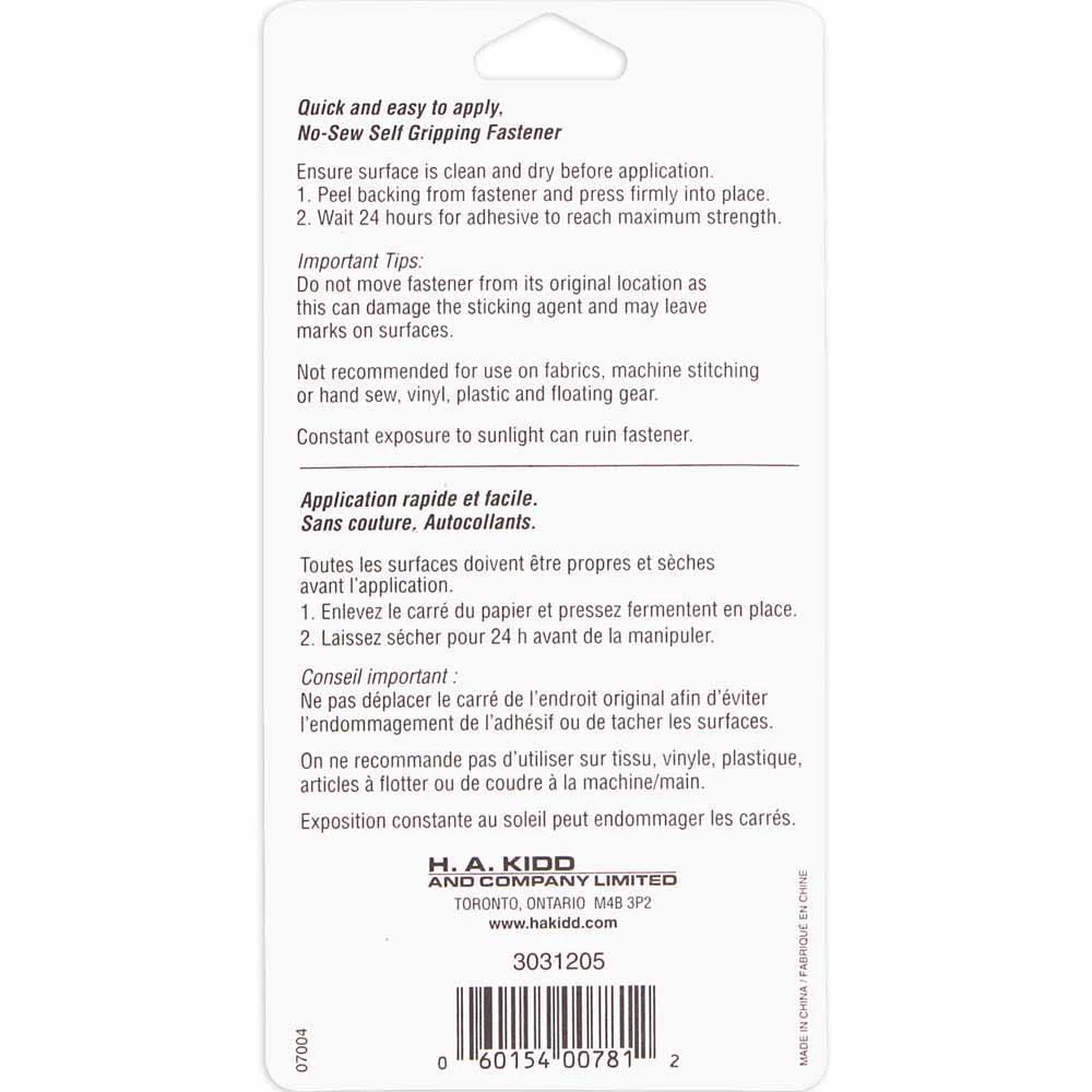 UNIQUE SEWING Heavy Self-Gripping Fasteners Square - 25mm (1") - Black - Image 2