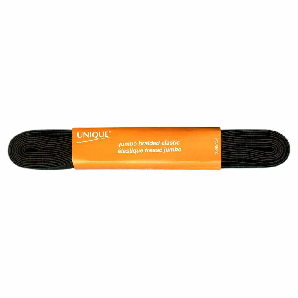 UNIQUE Jumbo Braided Elastic 13mm x 3.5m - Black