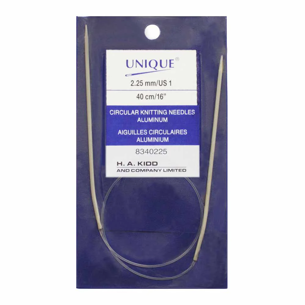 UNIQUE KNITTING Circular Knitting Needles 40cm (16") Aluminum - 2.25mm /US 1