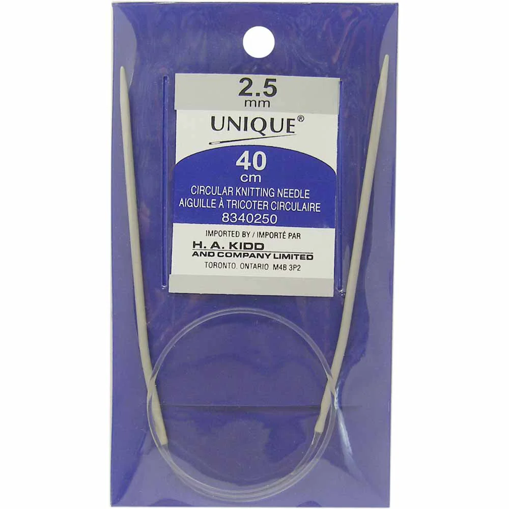 UNIQUE KNITTING Circular Knitting Needles 40cm (16") Aluminum - 2.5mm