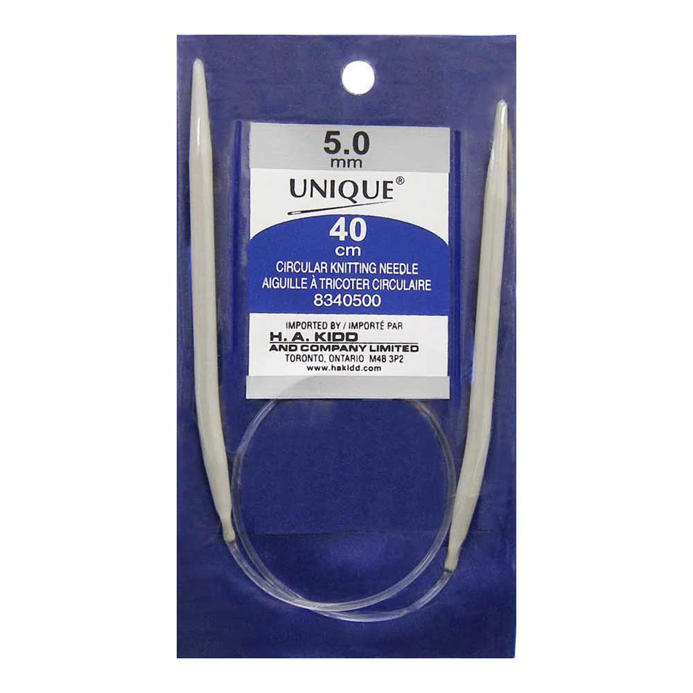 UNIQUE KNITTING Circular Knitting Needles 40cm (16") Aluminum - 5mm/US 8