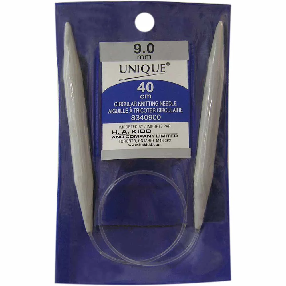 UNIQUE KNITTING Circular Knitting Needles 40cm (16") Plastic - 9mm/US 13