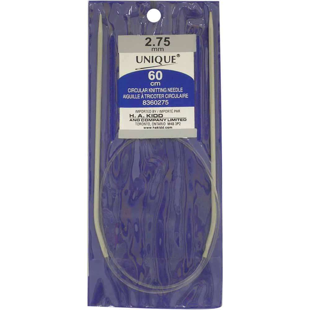 UNIQUE KNITTING Circular Knitting Needles 60cm (24") Aluminum - 2.75mm/US 2