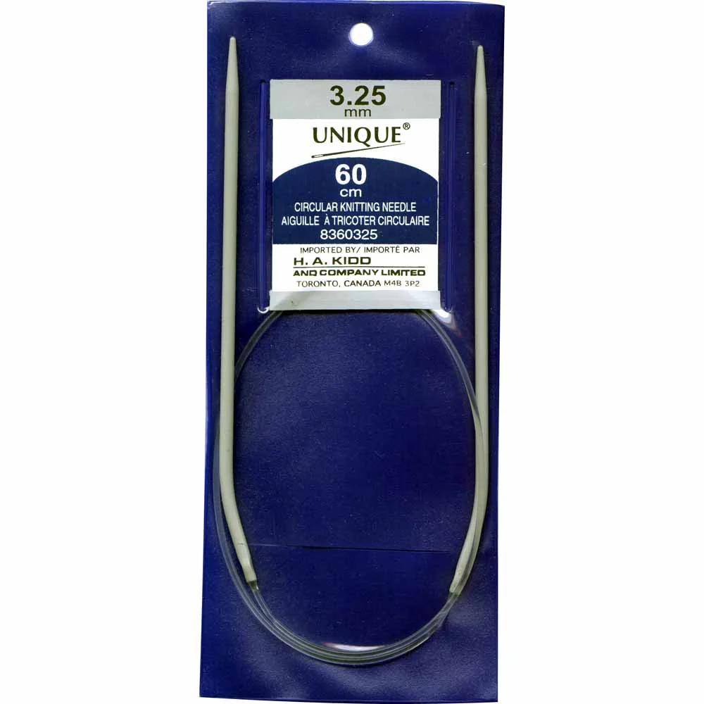 UNIQUE KNITTING Circular Knitting Needles 60cm (24") Aluminum - 3.25mm/US 3