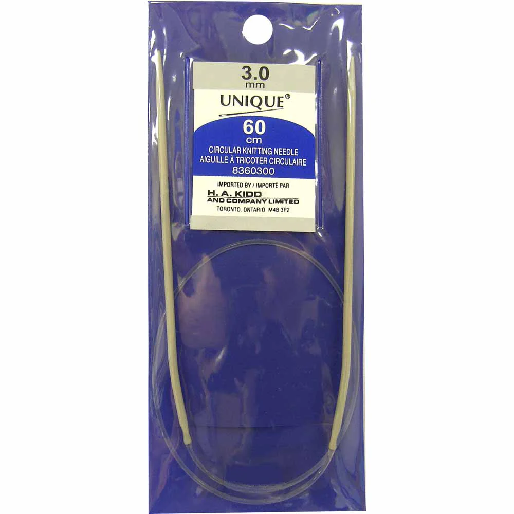 UNIQUE KNITTING Circular Knitting Needles 60cm (24") Aluminum - 3mm/US 2