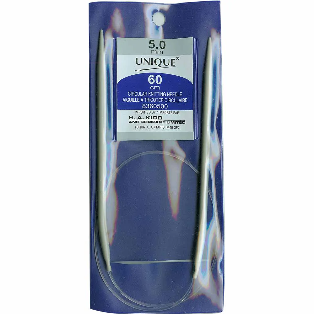 UNIQUE KNITTING Circular Knitting Needles 60cm (24") Aluminum - 5mm/US 8
