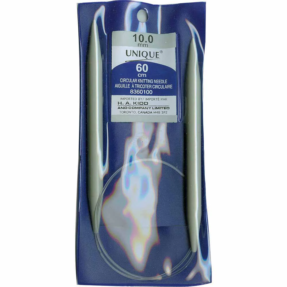 UNIQUE KNITTING Circular Knitting Needles 60cm (24") Plastic - 10mm/US 15
