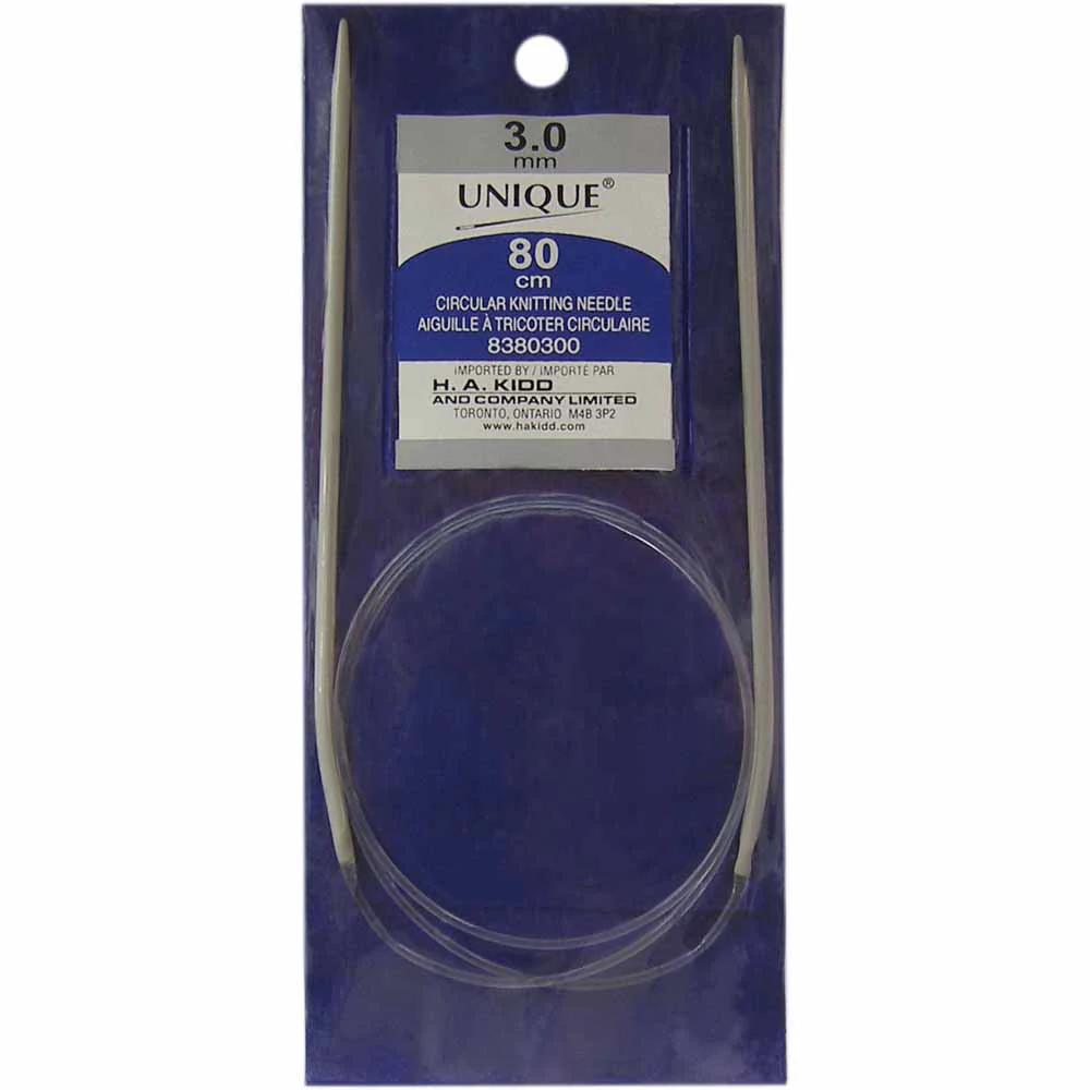 UNIQUE KNITTING Circular Knitting Needles 80cm (32") Aluminum - 3mm/US 2