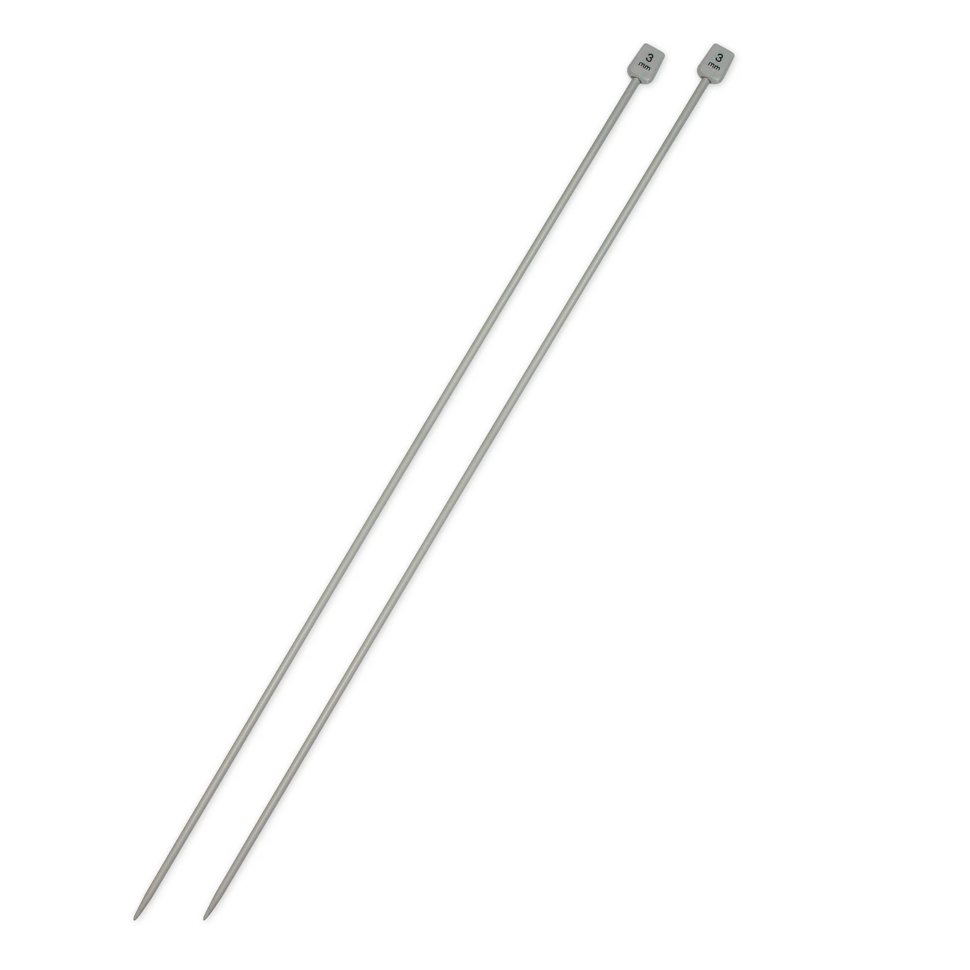 UNIQUE KNITTING Single Point Knitting Needles 30cm (12") Aluminum - 3mm/US 2