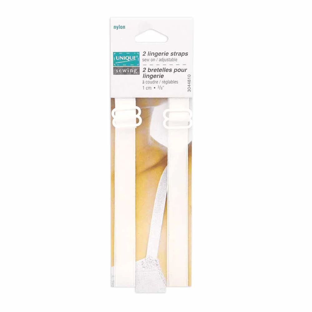 UNIQUE SEWING Lingerie Straps White - 10mm (⅜") - 2pcs