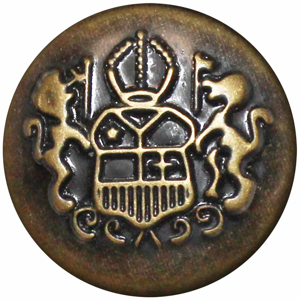 UNIQUE SEWING Jean Buttons No Sewing - Antique Brass Emblem - 6pcs. - 20mm (¾") - Image 2