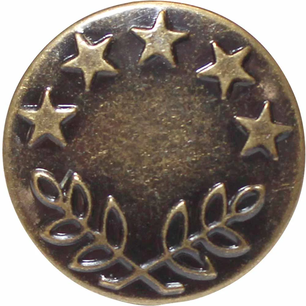UNIQUE SEWING Jean Buttons No Sewing - Antique Brass 5 Stars - 6pcs. - 20mm (¾") - Image 3