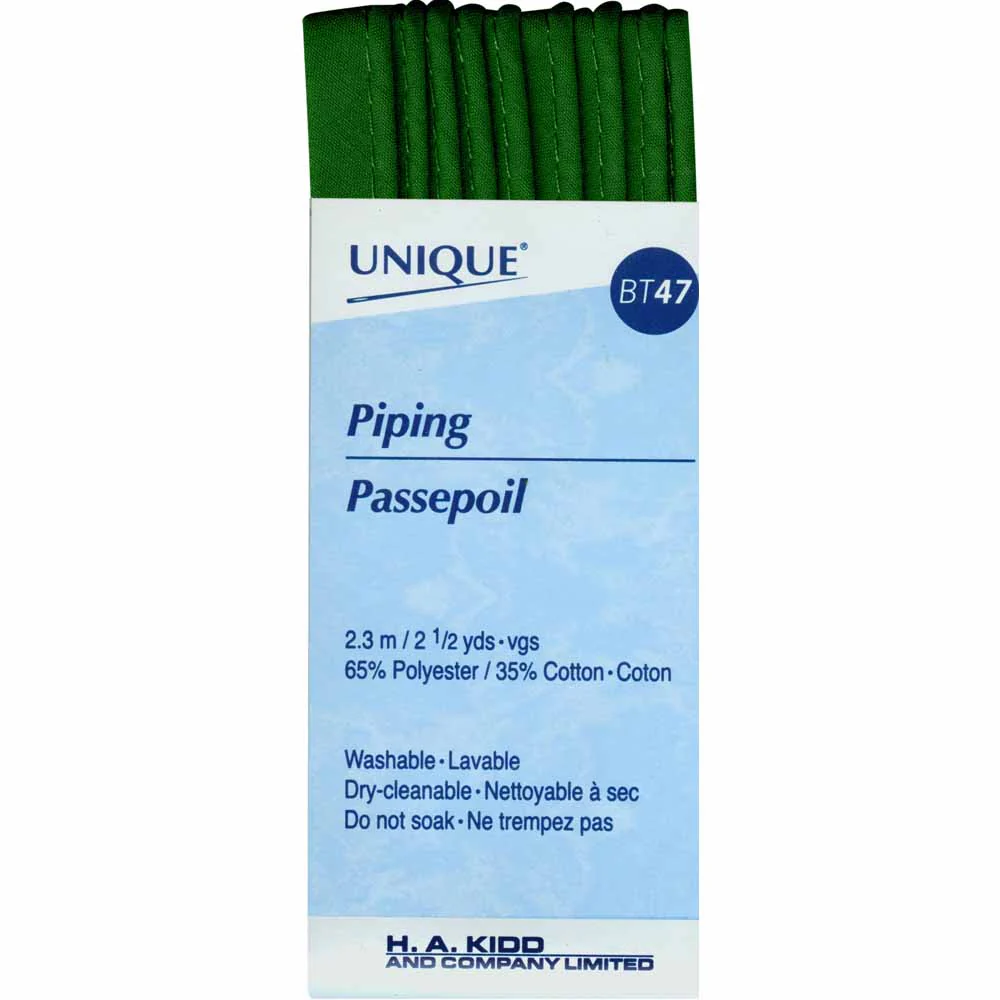 UNIQUE Corded Piping 3.2mm x 2.3m - Hunter Green