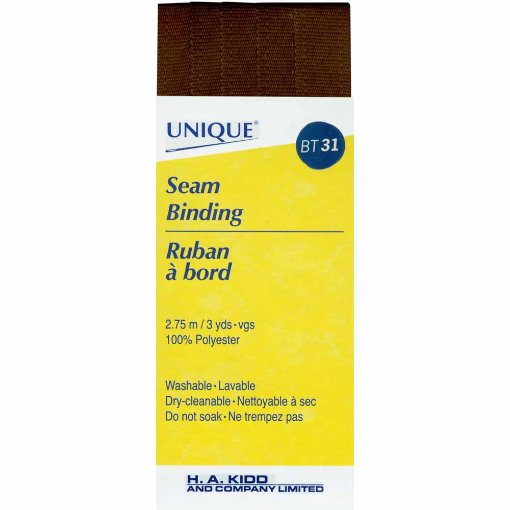 UNIQUE Seam Bind 2.75m Brown 785