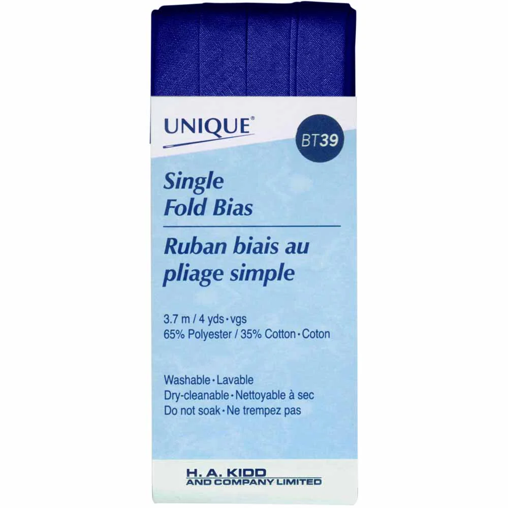 UNIQUE - Single Fold Bias Tape - 13mm x 3.7m - Navy Blue