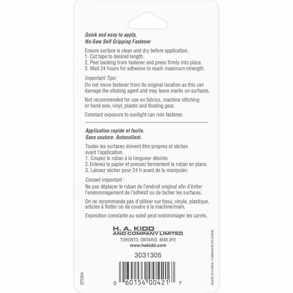 UNIQUE SEWING Self-Gripping Fastener Strip - 25cm (10") - Black - Image 2