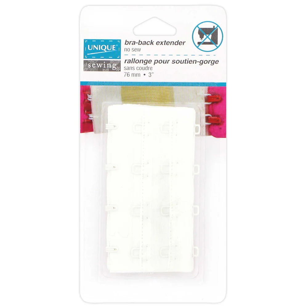 UNIQUE SEWING Bra Back Extender - White - 76mm (3")