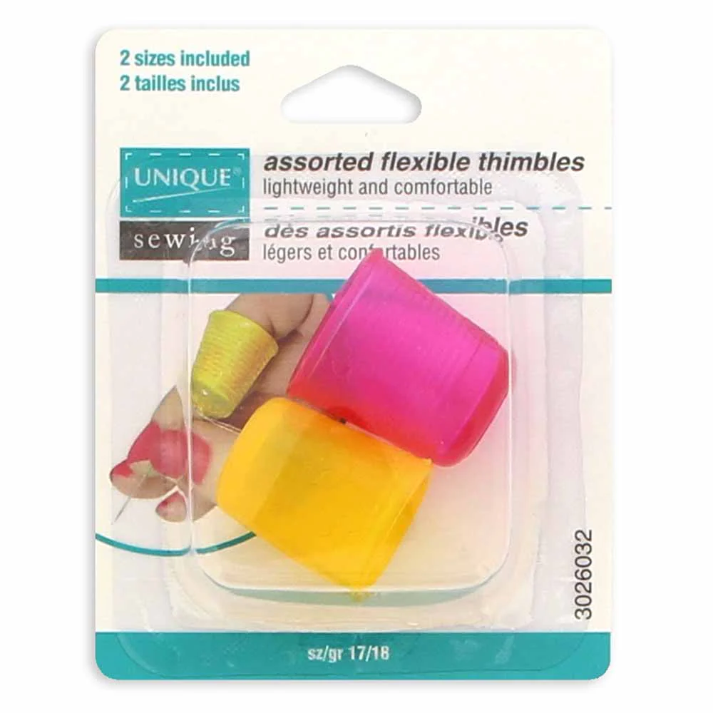 UNIQUE SEWING Flexible Thimbles - Sizes 17 & 18 - 2pcs