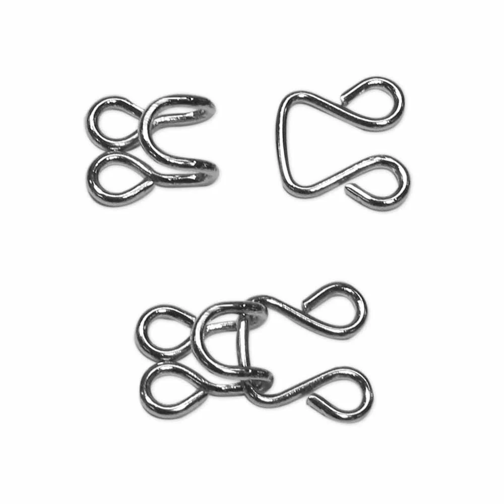 UNIQUE SEWING Hooks & Eyes Silver - 9mm (⅜") - 2 sets - Image 2