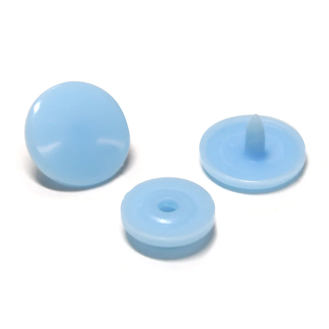 UNIQUE SEWING Plastic Snap Fasteners - Baby Blue - size 2 / 11mm (⅜") - 30 sets - Image 2