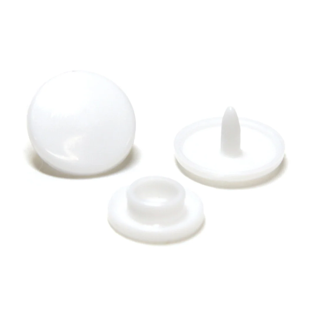 UNIQUE SEWING Plastic Snap Fasteners - White - size 2 / 11mm (⅜") - 30 sets - Image 2
