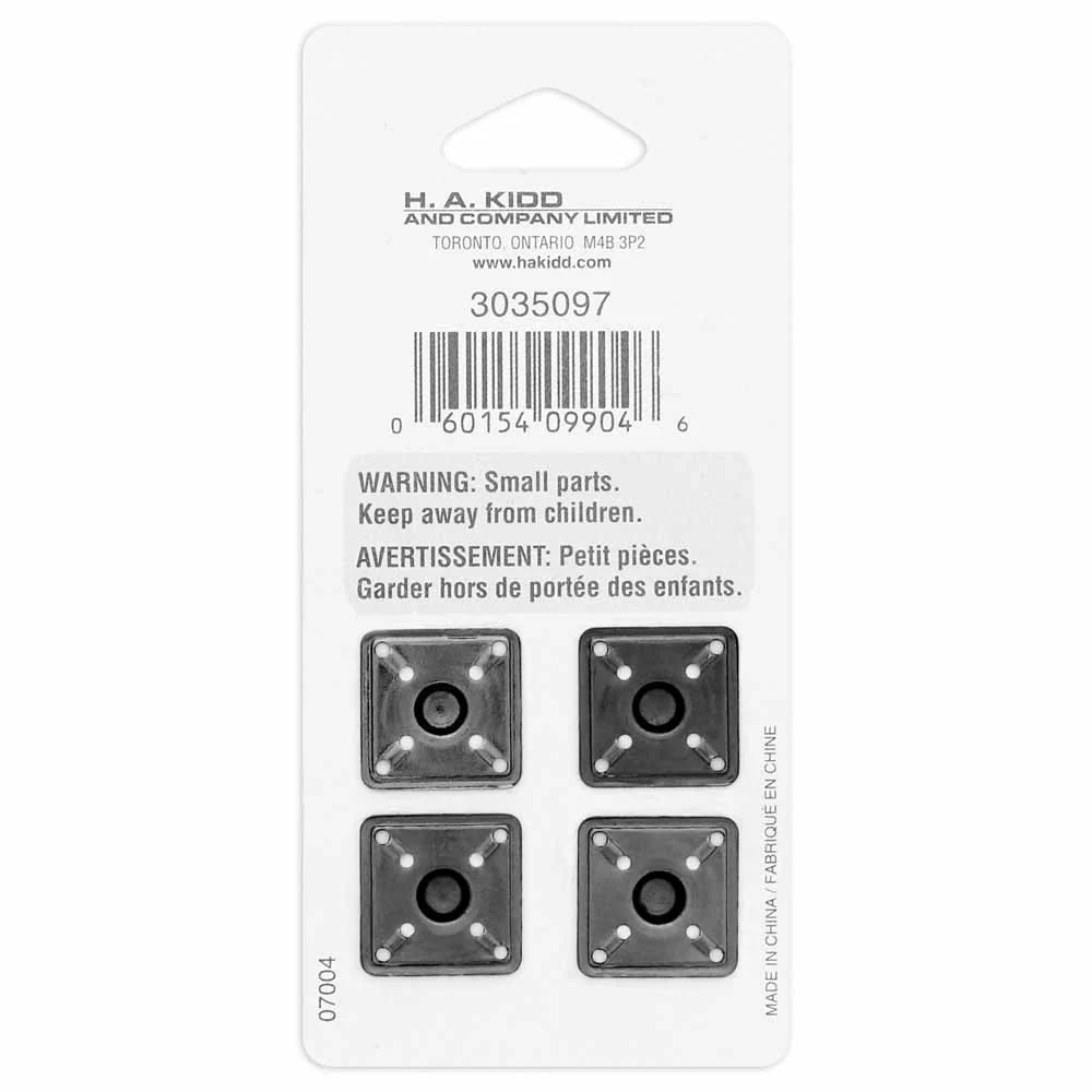 UNIQUE SEWING Square Snap Fasteners - 14mm (½") - Gunmetal - 4 sets - Image 2