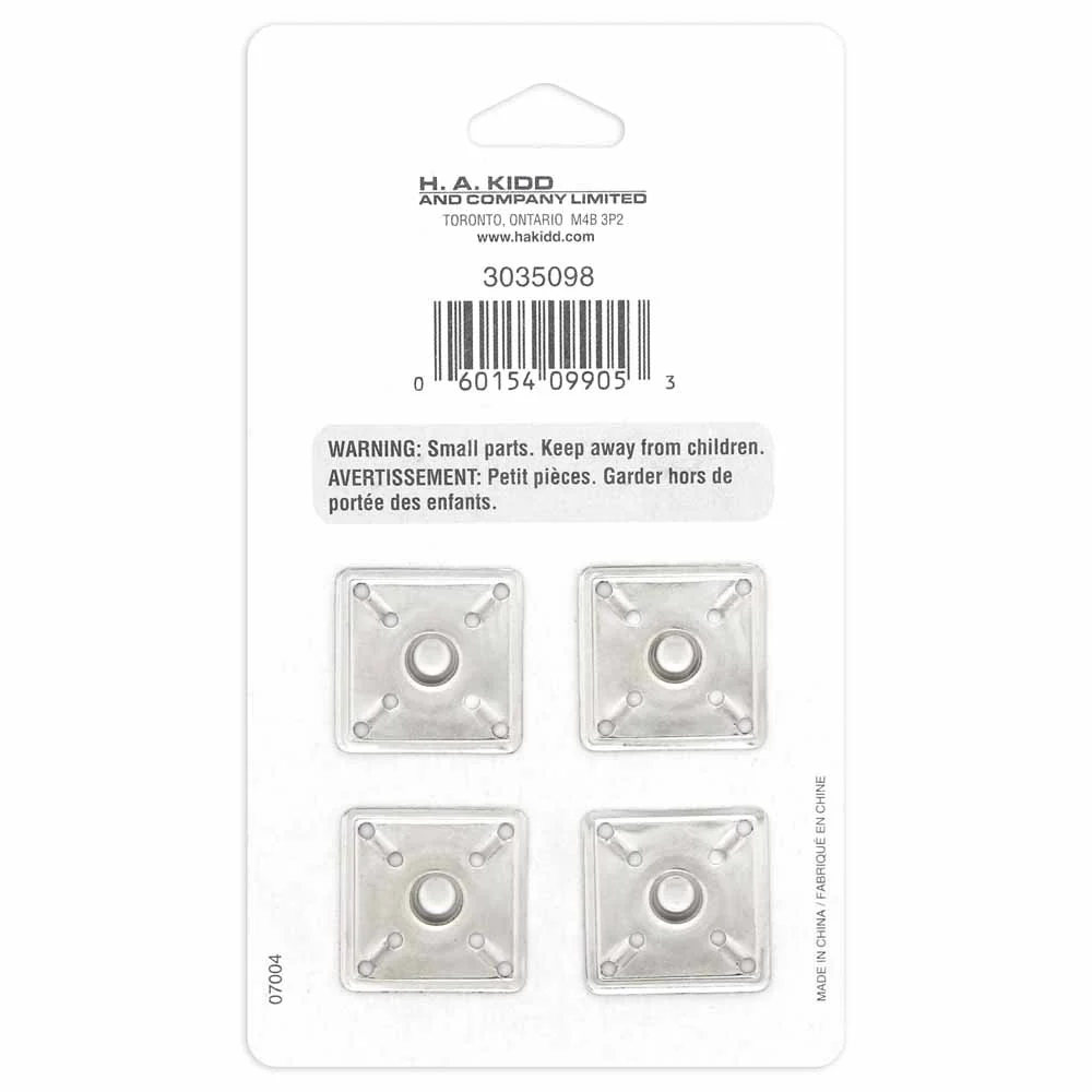 UNIQUE SEWING Square Snap Fasteners - 21mm (⅞") - Silver - 4 sets - Image 3
