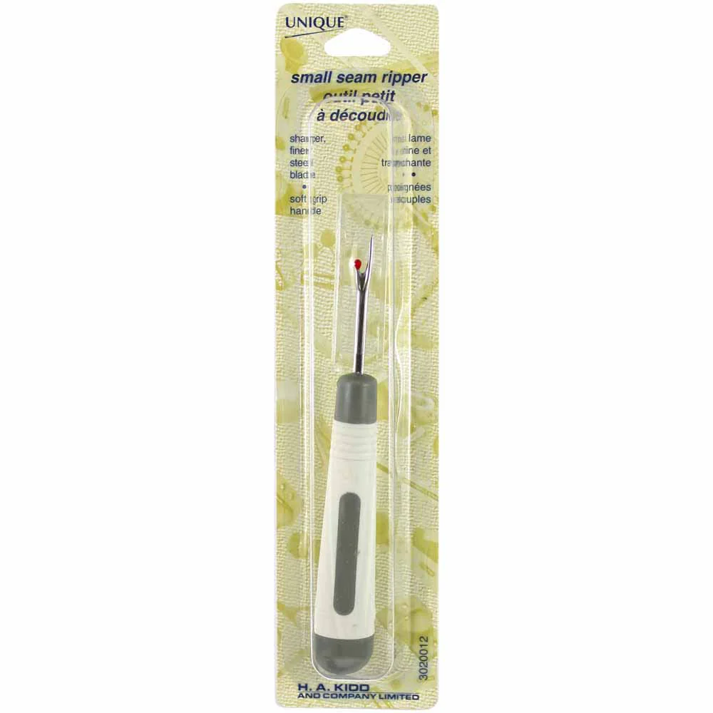 UNIQUE SEWING Soft Grip Seam Ripper Small - Grey and Cream