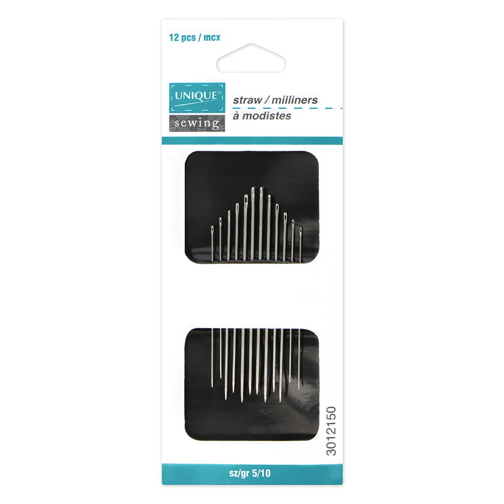 UNIQUE SEWING Straw Needles - sizes 5/10 - 12pcs