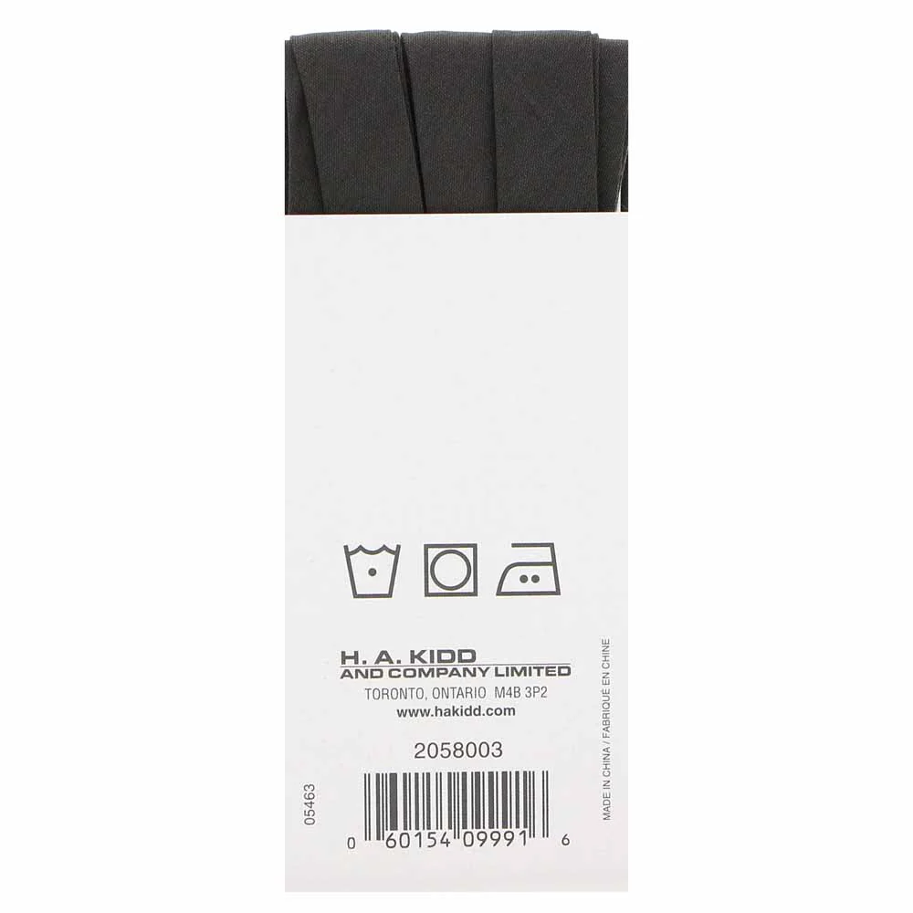 UNIQUE - Extra Wide Double Fold Bias Tape - 15mm x 2.75m - Dark Grey - Image 2