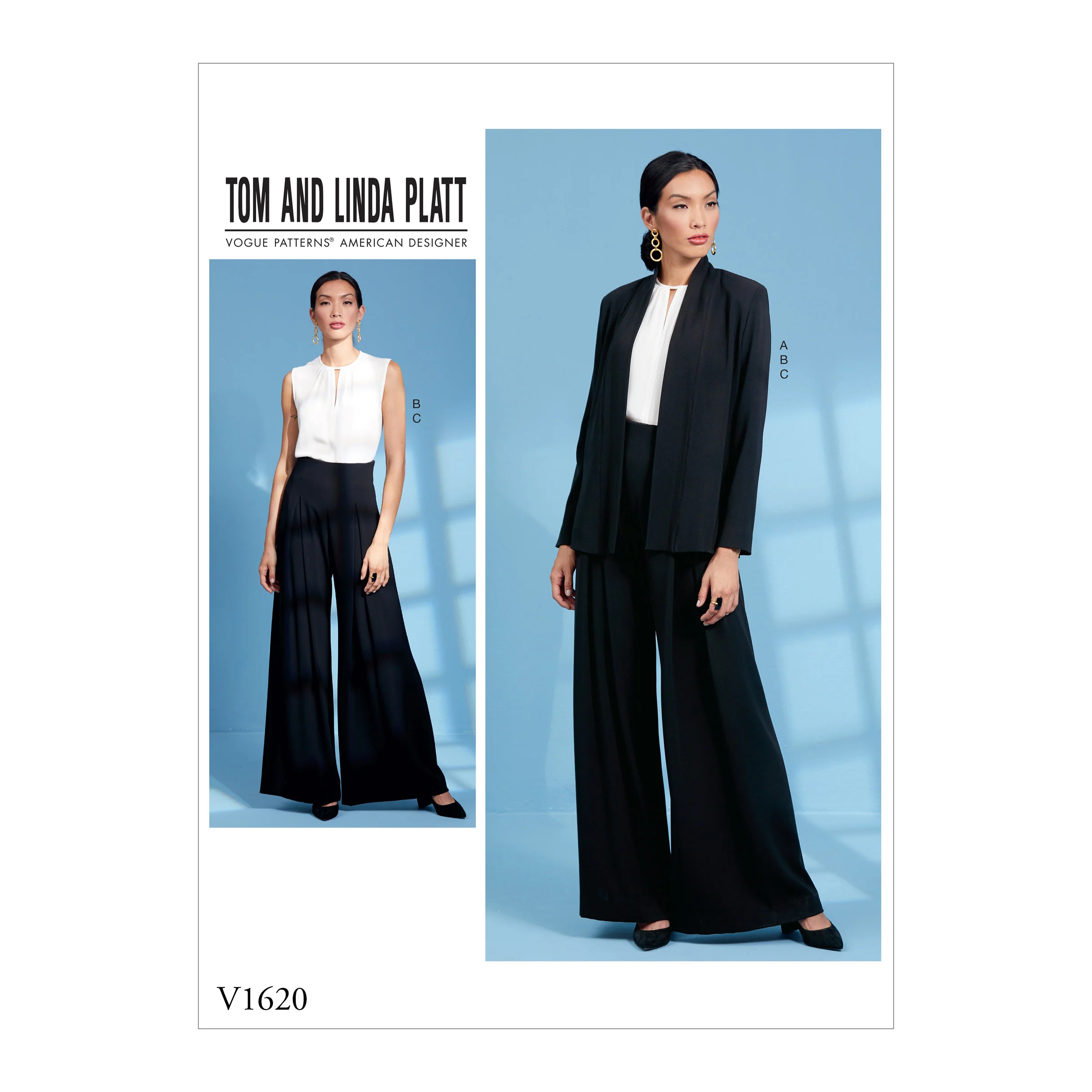V1620 Misses' Jacket, Top and Pants (size: 14-16-18-20-22)