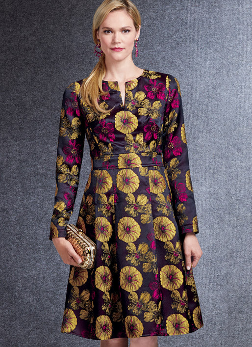 V1737 Misses' Fit-And-Flare Dresses with Waistband and Pockets (size: 14-16-18-20-22) - Image 4