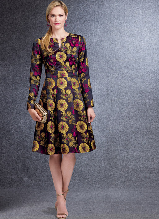 V1737 Misses' Fit-And-Flare Dresses with Waistband and Pockets (size: 14-16-18-20-22) - Image 5