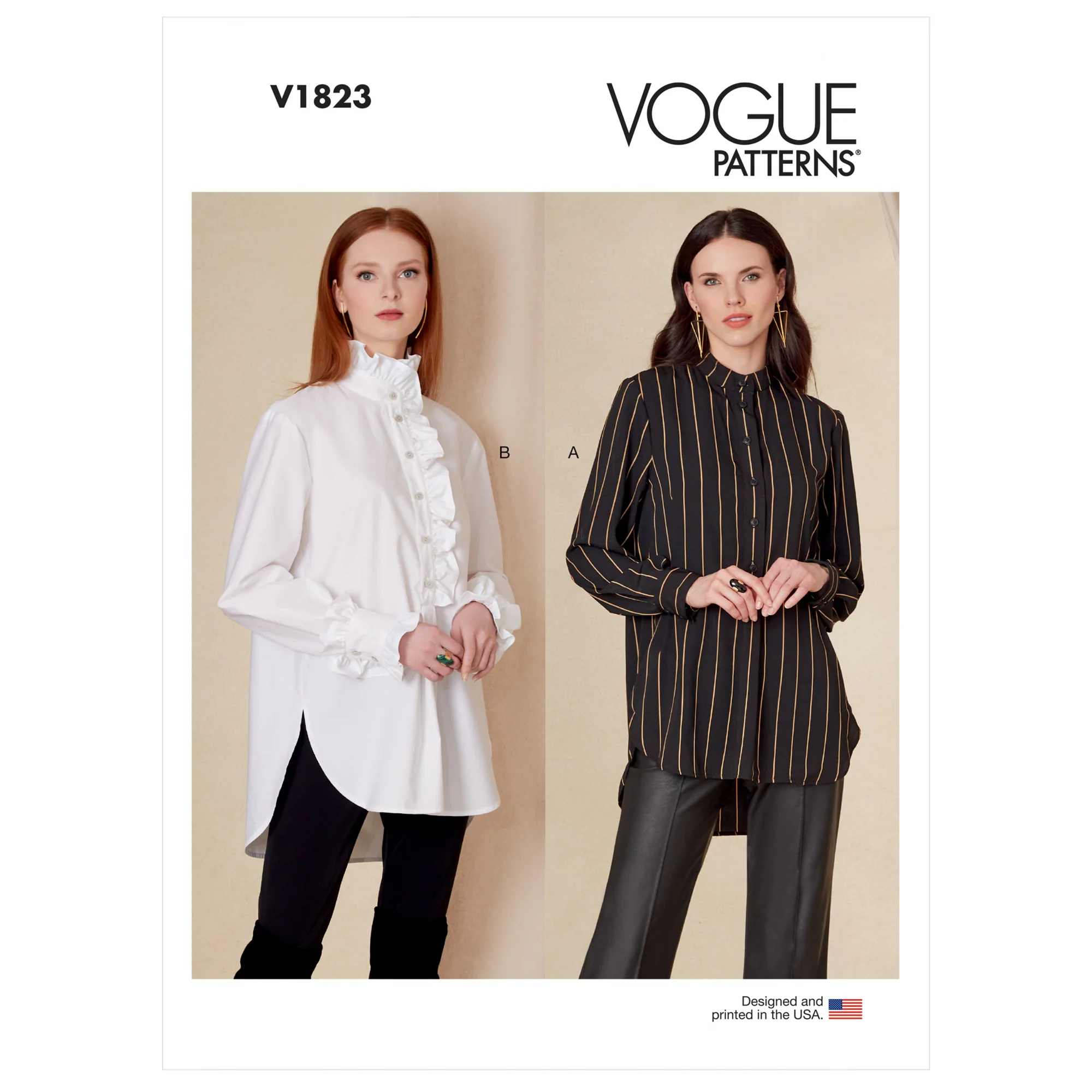 V1823 Misses' and Misses' Petite Shirt (16-18-20-22-24)