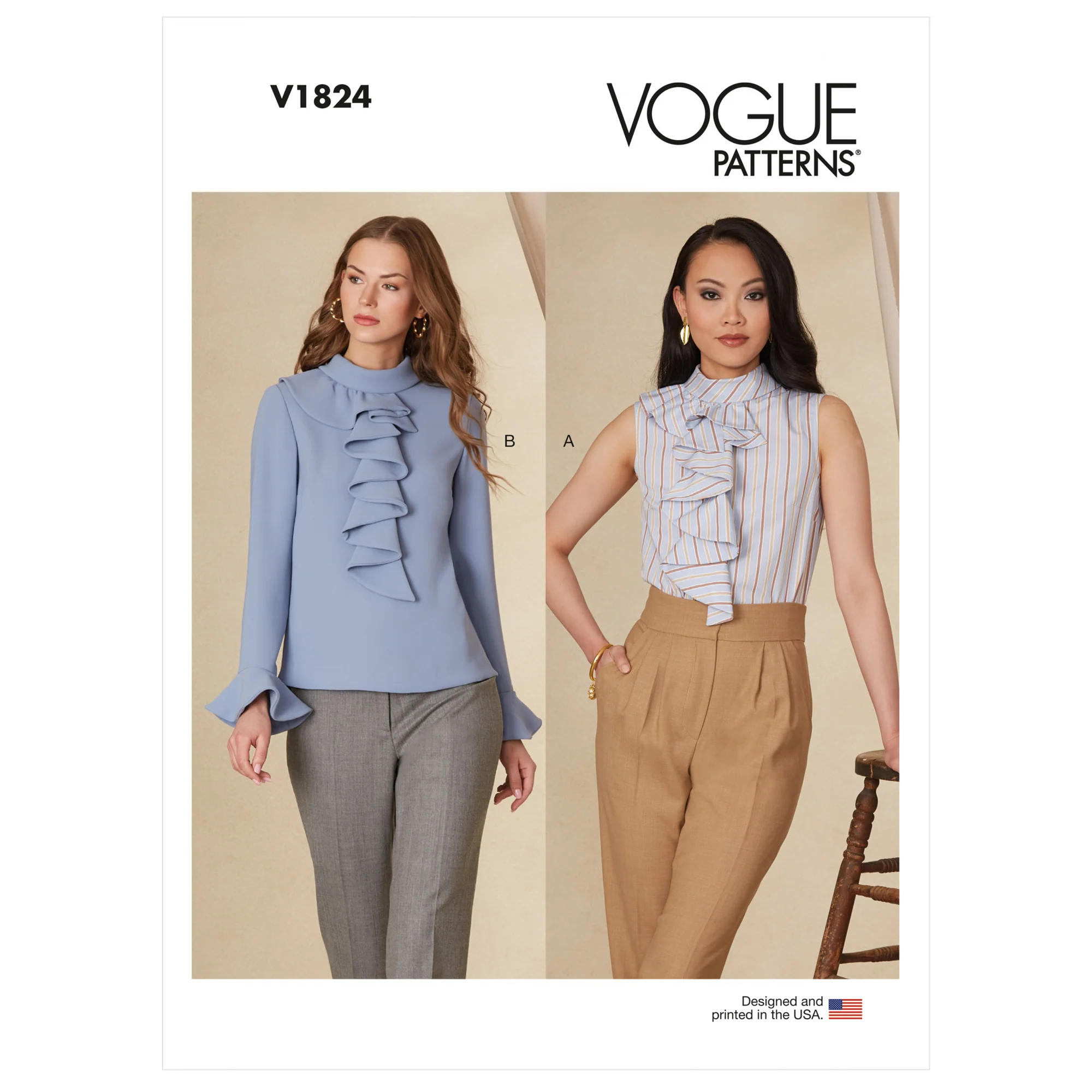 V1824 Misses' and Misses' Petite Top
