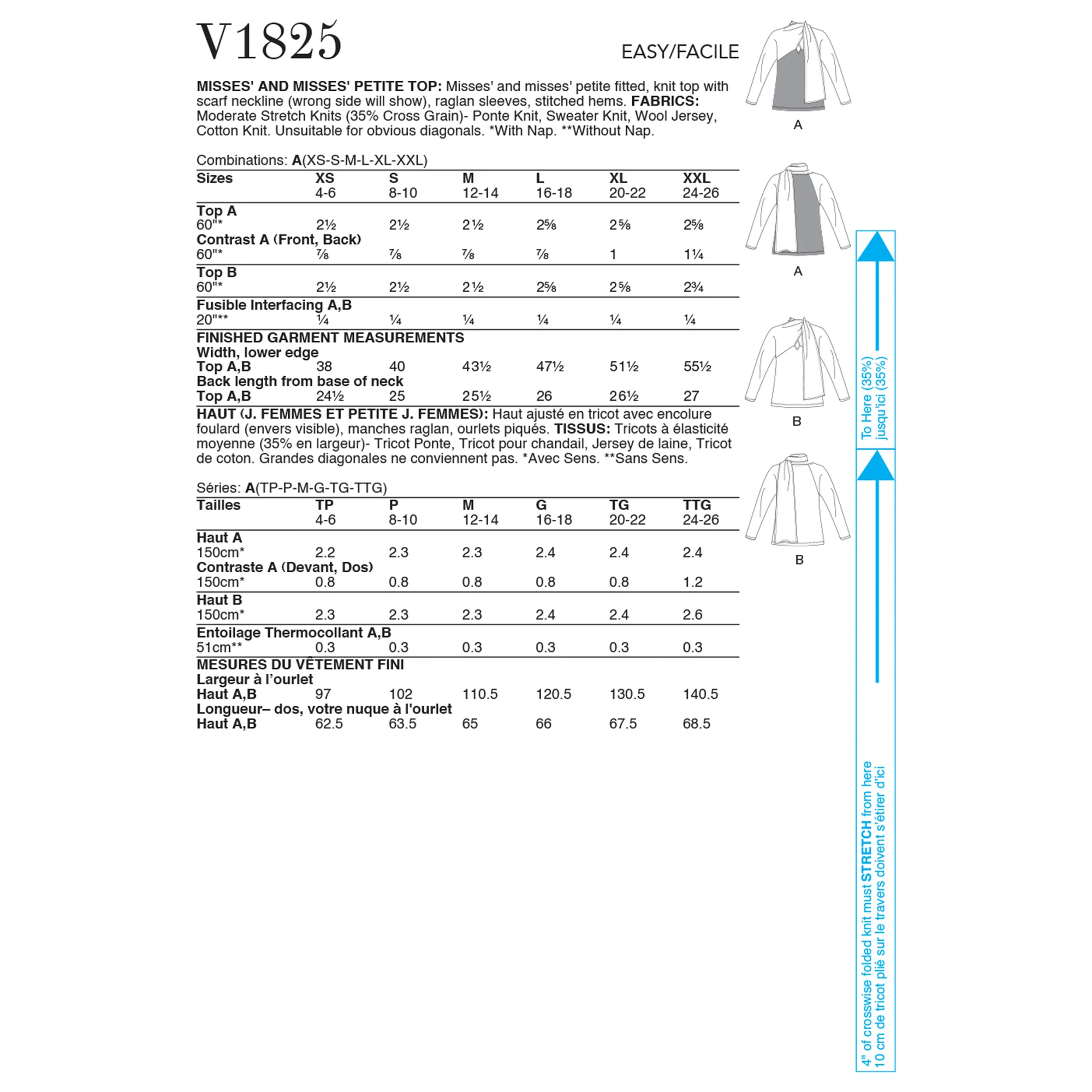 V1825 Misses' and Misses' Petite Top - Image 2