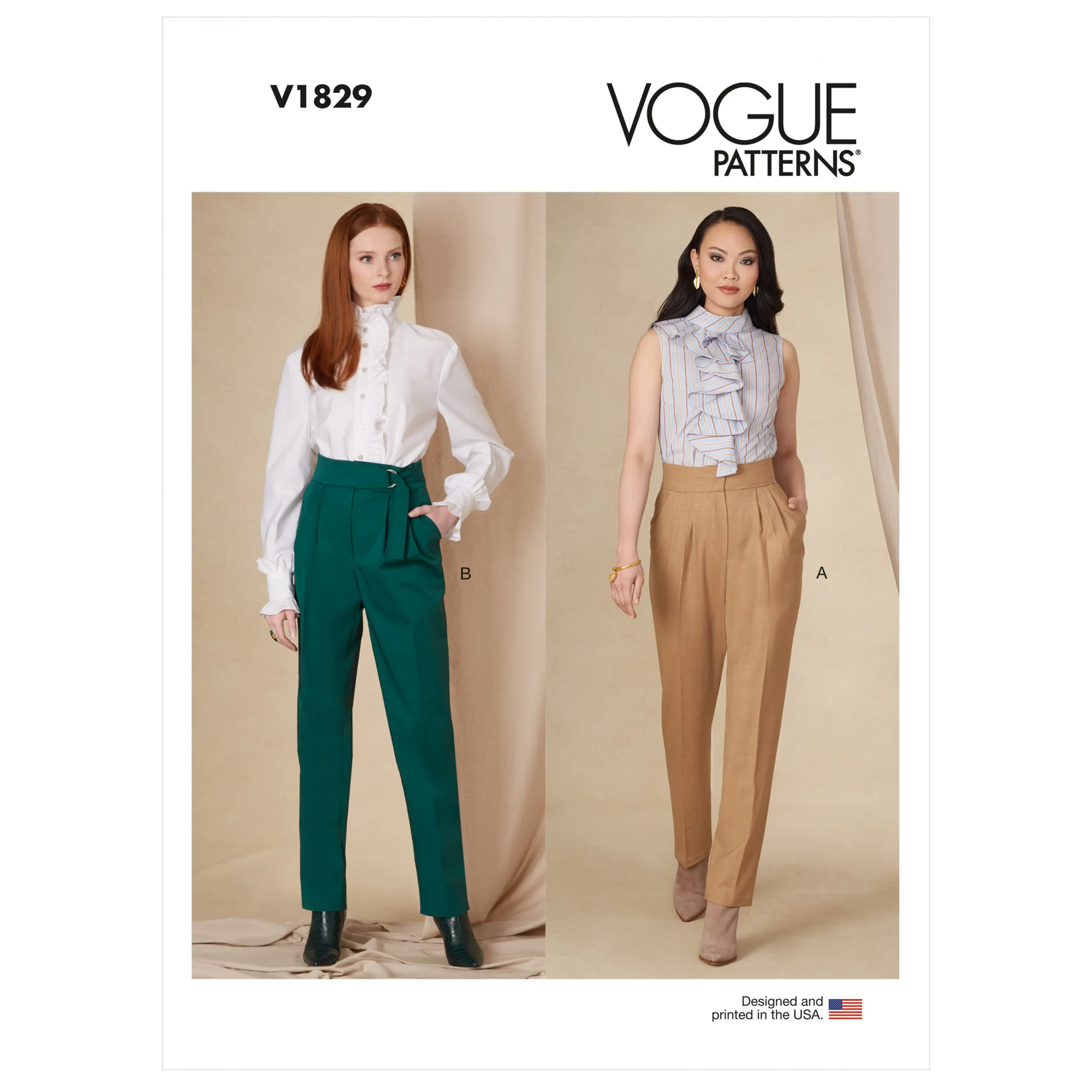 V1829 Misses' and Misses' Petite Trousers (16-18-20-22-24)