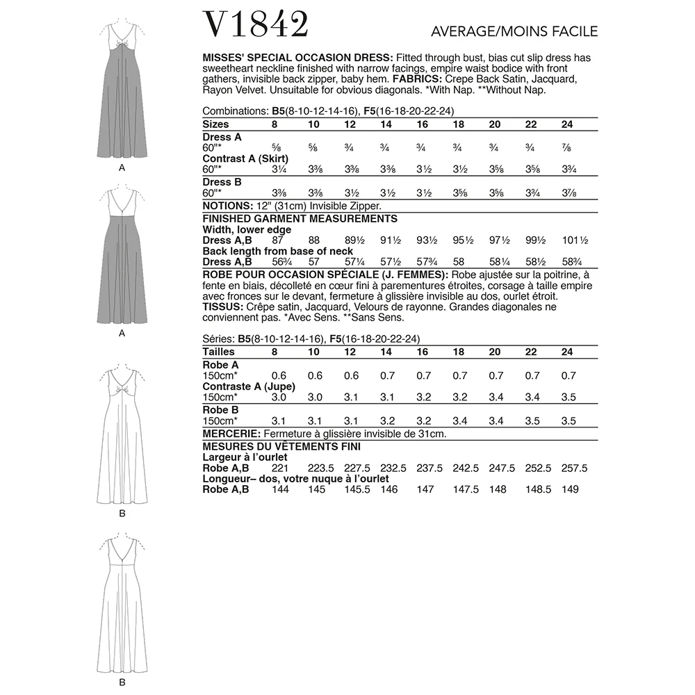 V1842 Misses' Special Occasion Dress - Image 2