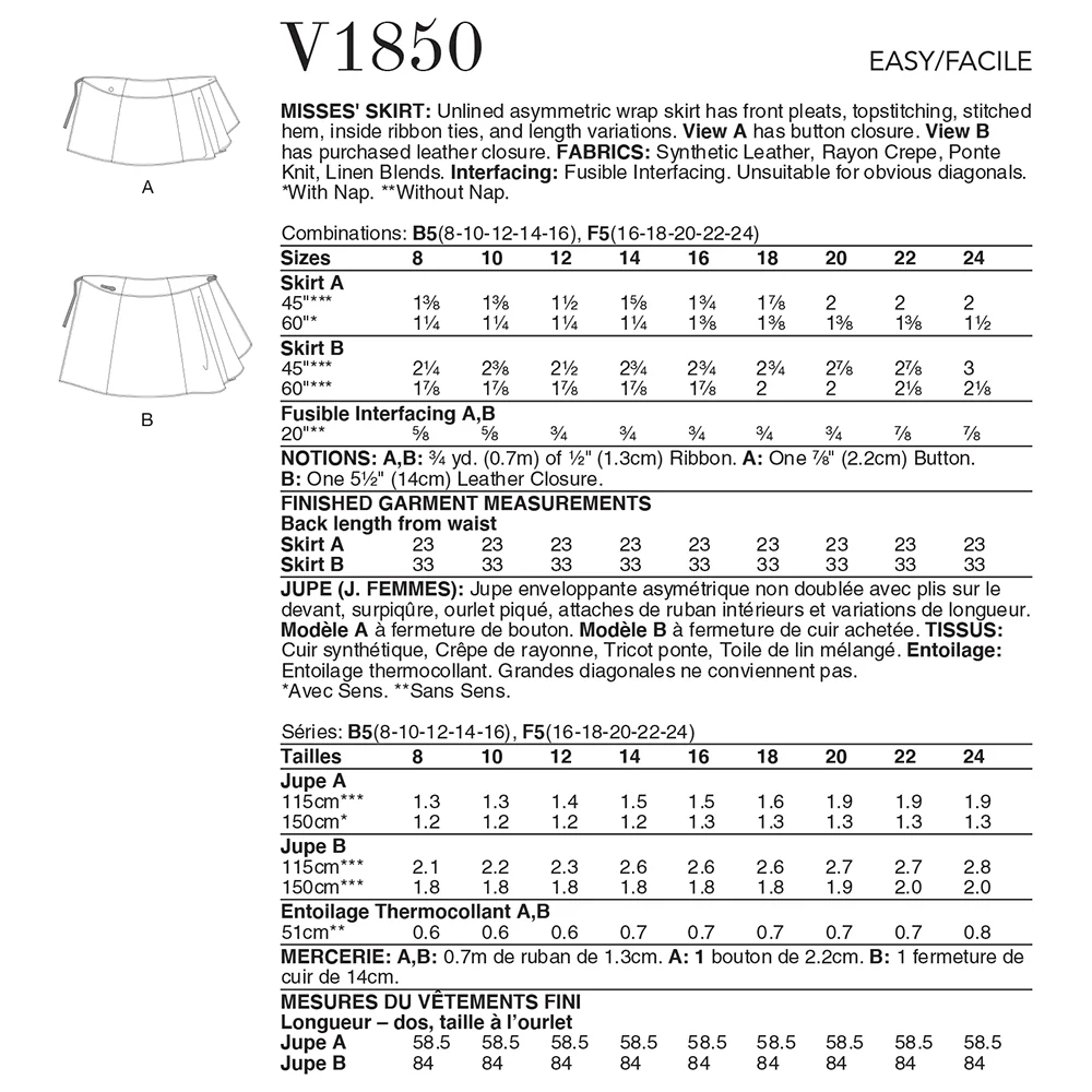 V1850 Misses' Skirt - Image 2