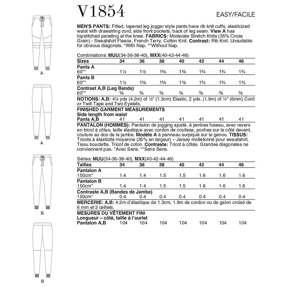 V1854 Men's Pants (40-42-44-46) - Image 2