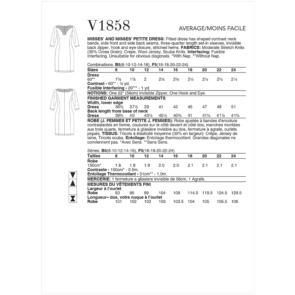 V1858 Misses' and Misses' Petite Dress - Image 2