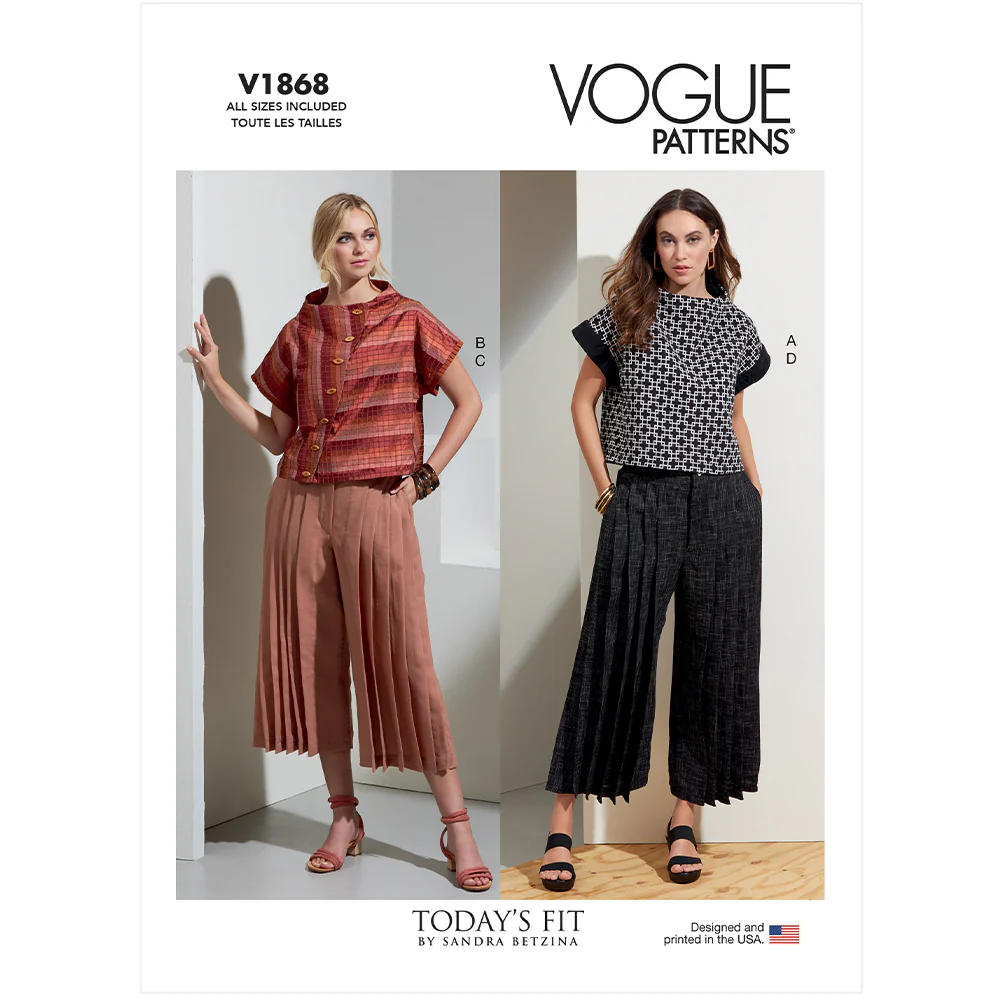 V1868 Misses' Top and Pants (A-B-C-D-E-F-G-H-I-J)